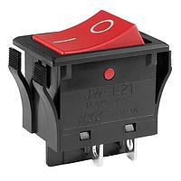 NKK Switches JWL21RC2A Rocker Switches 16A DPST ON OFF RED