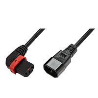 Schaffner IL13P-R-C14-H05-3100-100 AC Power Cord w/Lock C13+ right-angled, C14 plug, H05VV-F, 3x1.00 mm sq., 1 m, black