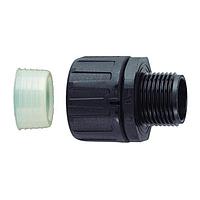 HellermannTyton 166-90324 Conduit Fittings & Accessories HelaGuard Non-Metallic IP68 Fitting, Straight, M25 Thread, 0.75" Dia, PA66, Black, 10/pkg