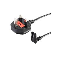 Same Sky (formerly CUI Devices) AC-C7-FR-L-G UK AC Power Cord AC Cord UK, C7 for C8 inlet Flat RA, HO3VVH2-F 0.75MM/2, 3M, Dark Gray