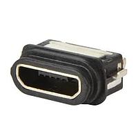 Same Sky (formerly CUI Devices) UJ2-MIBH-3-MSMT-TR-67 Micro USB Type B Connectors USB jack 2.0, micro B type, IP67, 5 pin, horizontal, 15 uin plating, mid mount, T&R pckg