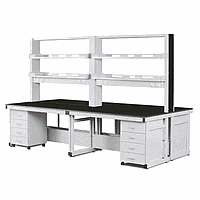 DaiHan DH.WFE3025 Laboratory Assembly Center Tables (w3000×h800/1900mm, with Shelves)