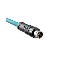 Amphenol LTW MSXS-08BMMM-PL8X02 Sensor Cables / Actuator Cables Circular Metric Connector MPronto-12 (M12 Push Pull), X Code, PROFINET, Metal, 0.5A, 08 pins, Male Connector, Male Contact, Straight, Overmolded, Length 2000mm, IP68 Mated