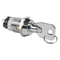 NKK Switches CKL12ATW01-028 Keylock Switches 19MM ON-ON RMVE 2POS TUBE KEY#028 3A LUG
