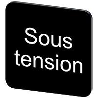SIEMENS 3SU19000AF160GS0 Labeling Plate, Sous Tension INSCR. LABEL,BLK 22 X 22MM, SOUS TENSION