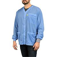 SCS 770100 Coat, Full Sleeve Smock,Dual-Wire,Jacket,Blue, Xs, Knitted Cuffs, 3 Pockets, No Collar