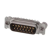 ITT Cannon DAMV15PNF225 Plug Dsub 15 Pin/Strt PCB w/standoff SST shel