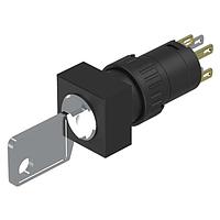 EAO 51-255.022DF Switch Actuators Keylock switch 2 positions flush mounting rest(a)-maintained SA 1NC+1NO ST/PT 24x24 gold/silver 311