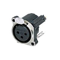 NEUTRIK NC3FBV2-SW Receptacles 3P FEM, Vert PCB