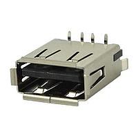 Same Sky (formerly CUI Devices) UJ2-AV-4-SMT-TR-T USB Type A Connectors USB jack 2.0, standard A type, 4 pin, vertical, 30 uin plating, SMT, T&R, Pick and place Cap