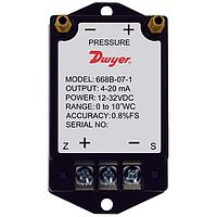 Dwyer 668D-21-1 Compact Differential Pressure Transmitters, ± 0.8% FS Accuracy, 15 psig (Differential, 0.2 inH₂O, Barbed Fitting, 3/16 in)