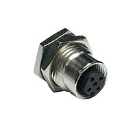 Amphenol LTW SM12D-04PFFS-SF8001 Sensor Cables / Actuator Cables M12 Circular Metric Connector, D Code, Stainless, 4A, 04 pins, Female Connector, Female Contact, Hexagonal, PG9, Screw Thread, Solder, Receptacle, Front Fastened, IP68 / IP69K