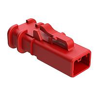 Amphenol SINE Systems ATP06-2S-OMRED Connectors 2 Position Plug, Socket, Overmold Compatible, Standard Diameter Rear Seal, Red