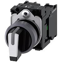 SIEMENS 3SU11302BM601NA0 Control Switches SEL SW, 3POS, MOM, SHORT HANDLE, WHT
