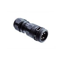 Amphenol LTW 1DC-02BMMB-LL7MPP Standard Circular Connector Ceres, Large Size, Plastic, 20A, 02 pins, Male Connector, Male Contact, Straight, 2 Points Lock, Screw-in, Field Installable, F10.1 - F12.0mm, IP67