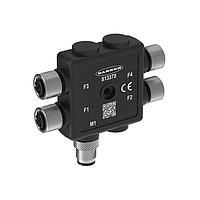 Banner Engineering R50-4M125-M125Q-P Sensor Cables / Actuator Cables 4-Port Molded Junction Box; 4 Female 5-pin M12 Ports; Male 5-pin M12 Integral Homerun; Parallel Wiring