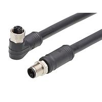 Molex 1205010142 Sensor Cables / Actuator Cables M12 Double-Ended Cordset 4 Poles  Female (90) to Male 14 AWG Black 2.0m  Lngth