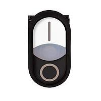 Eaton M22S-DDLF-WS-X1-X0 Double Button FLSH ILL DBL PB BLK-BZL WHT TOP BLK BTM