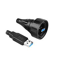 Bulgin PX0840/A3/3M00 USB 3.0 IP68 A Type USB 3.0 to Standard A Type USB 3.0, 1m