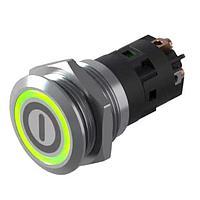 EAO 82-6152.1124.B002 Anti-Vandal 82-6152.1124.B002.Illuminated pushbutton.momentary.22 mm.stainless steel.flush/flat.ring.blue.24 V.screw terminal.stand by