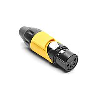 Amphenol Audio AX4FB4M-AU Connectors 4P SOCKET F PLUG BLKGLD W YLW MRK SLV