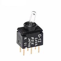 NKK Switches G12JPC Ultra miniature fully illuminated toggles SPDT ON-NONE-ON RED