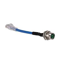 Stewart Connector BM-MFAR080N Ethernet Cables / Networking Cables M12 X-Code Female Jack to RJ45 Plug Cat6 Cable Assembly  8 inch