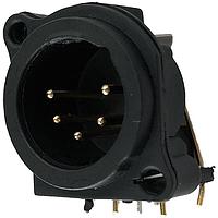 Io Audio Technologies IO-XLR5-M-EH Connectors 5-Pin XLR, Male, Horizontal, PCB Mount, Separate Ground Pin
