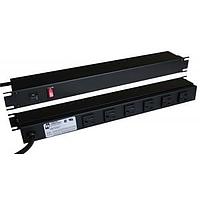 Hammond Manufacturing 1583T6C1BKRA Power Bars 90 DEG 6 OUTLET LIGHT 6' TW