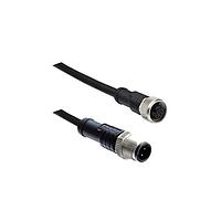 Amphenol LTW MSAS04ML-SASFL-SBA05 Sensor Cables / Actuator Cables M12 Circular Metric Connector, A Code, Metal, 4A, 04 pins, Male Connector, Male Contact, Straight-to-Straight, Screw Thread, Overmolded Double Ended, Length 500mm, IP68 / IP69K