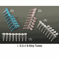 Simport SP.T320.2LPN PCR 8-Strip Tubes, Low Profile, Attached Flat Caps, Natural