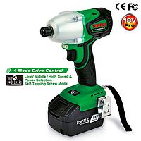 TOPTUL KPB-0837 1/4" Hex. Brushless Cordless Impact Driver (18V; 140-366Nm)