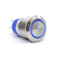 E-Switch ULV4F2HSS3G1 Anti-Vandal Anti-vandal, DPDT, On-(On), Panel Mount, Front, Silver, LED, Red/Green, IP67