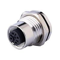 Same Sky (formerly CUI Devices) CDM1213-05A-FT-F9-67 Straight M12 Female Panel mount, Solder Type, Front Fastened PG9?ACode 5PIN , Screw Copper alloy