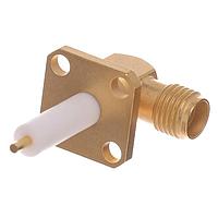 Radiall R125654450W RF Connectors / Coaxial Connectors SMA / RIGHT ANGLE SQUARE FLANGE JACK RECEPT. WITH CYLINDRICAL CONTACT