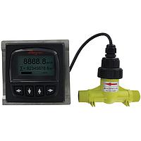 Dwyer DFMT2-40A Remote Digital Paddlewheel Flow Transmitter, 4-20 mA, PVDF Sensor (± 1.5 %, 194 °F, 105.67 GPM, 1 1/2 in, NPT Male, ABS, 12 to 24 Vdc, Removable Screw Terminal)
