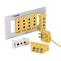 OMEGA TPJ-R/SI-F 3-Prong Standard Size Thermocouple & RTD Panel Jack Connectors (R,S, IEC, 3-Prong Standard Female Thermocouple Connector)