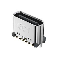 GCT (Global Connector Technology) USB4140-GF-0070-C Charging USB C Rec GF Vert 6P SMT 0.7mm TH stakes H 6.5mm