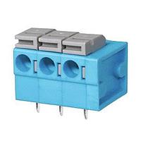 Same Sky (formerly CUI Devices) TBL004-508-09BE-2GY Fixed Terminal Blocks Terminal block, screwless, 5.08, Horizontal, 9 Blue w Grey button