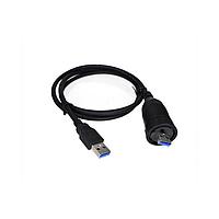 Amphenol LTW UA30FL-NAML-LB001 USB 3.0 USB, Type A 3.2 Gen1, Plastic, 1A, Female Connector, Straight-to-Straight, 2 Points Lock, Overmolded Double Ended, Length 1000mm, IP67