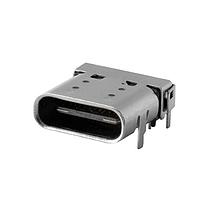 Same Sky (formerly CUI Devices) UJ32-C-H-G-SMT-6-P24-TR USB Type C Type C, 3.2, Horizontal, Gold Flash, Surface Mount, 24 pin, T&R