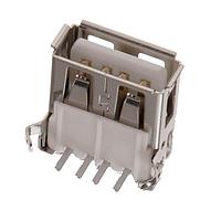 Wurth Elektronik 614008246521 USB Type A Connectors WR-COM USB Type A THT Dual Horiz Blk