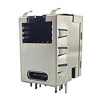 Amphenol Commercial Products RJE4E1881411 Hybrid Cat5e Over USB C With Shield with LED