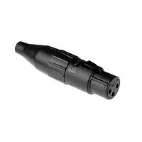 Amphenol Audio AC3FCP-AU Cable Connectors 3 Pole XLR Female Cable Conn Gold Plate Contact Thermoplastic Shell Black Finish