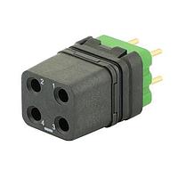 Eaton Souriau-Sunbank 8MQ2M0412UNS046S Modular Connectors - Push Pull MQuick module, unsealed, with female straight PCB contacts, delivered with cap