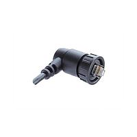 Amphenol LTW RJS-5EAMMM-LR7E03 Cat 5e RJ, Large Size, Plastic, 1.5A, Cat 5e, Right Angle, 2 Points Lock, Overmolded, Length 3000mm, IP67