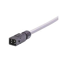 HARTING 33500200201100 Rectangular Cable Assemblies Han 1A 3+PE IP65 single ended Cable Assembly, unshielded, male, locking lever version (order lever separate), 4x14AWG, PVC gray, 10m