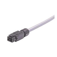 HARTING 33501100203010 Harting Han 1A 5+PE IP65 single ended Cable Assembly, unshielded, female, snap-in version, 6x16AWG, PVC gray, 1.0m
