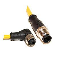 Mueller C4AD05M005 Sensor Cables / Actuator Cables M12 Cordset, 4-Pos Male Straight-Female Right Angle, 22 AWG, 5M