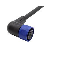 Bulgin PXP4002/001/06S Sensor Cables / Actuator Cables Pre-wired Flex Cable Connector - Right Angle - 1m - 6 Contacts - Socket
